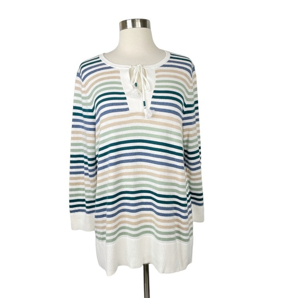 Stitch Fix l Market & Spruce Leila Split Neck Tassel Pullover, Large - Picture 7 of 10